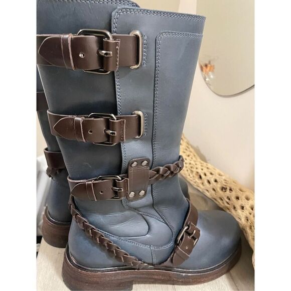 New Free People Billie Buckle Boots Size 7 - Picture 7 of 8